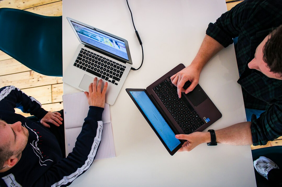 developers using git on laptops
