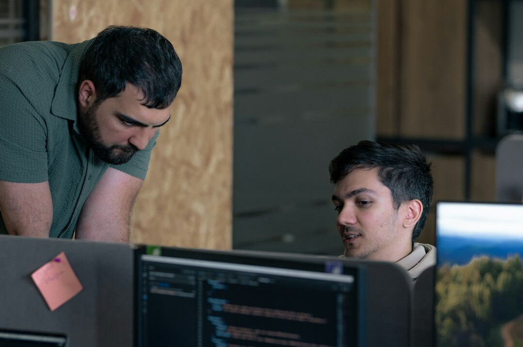 team of programmers in office