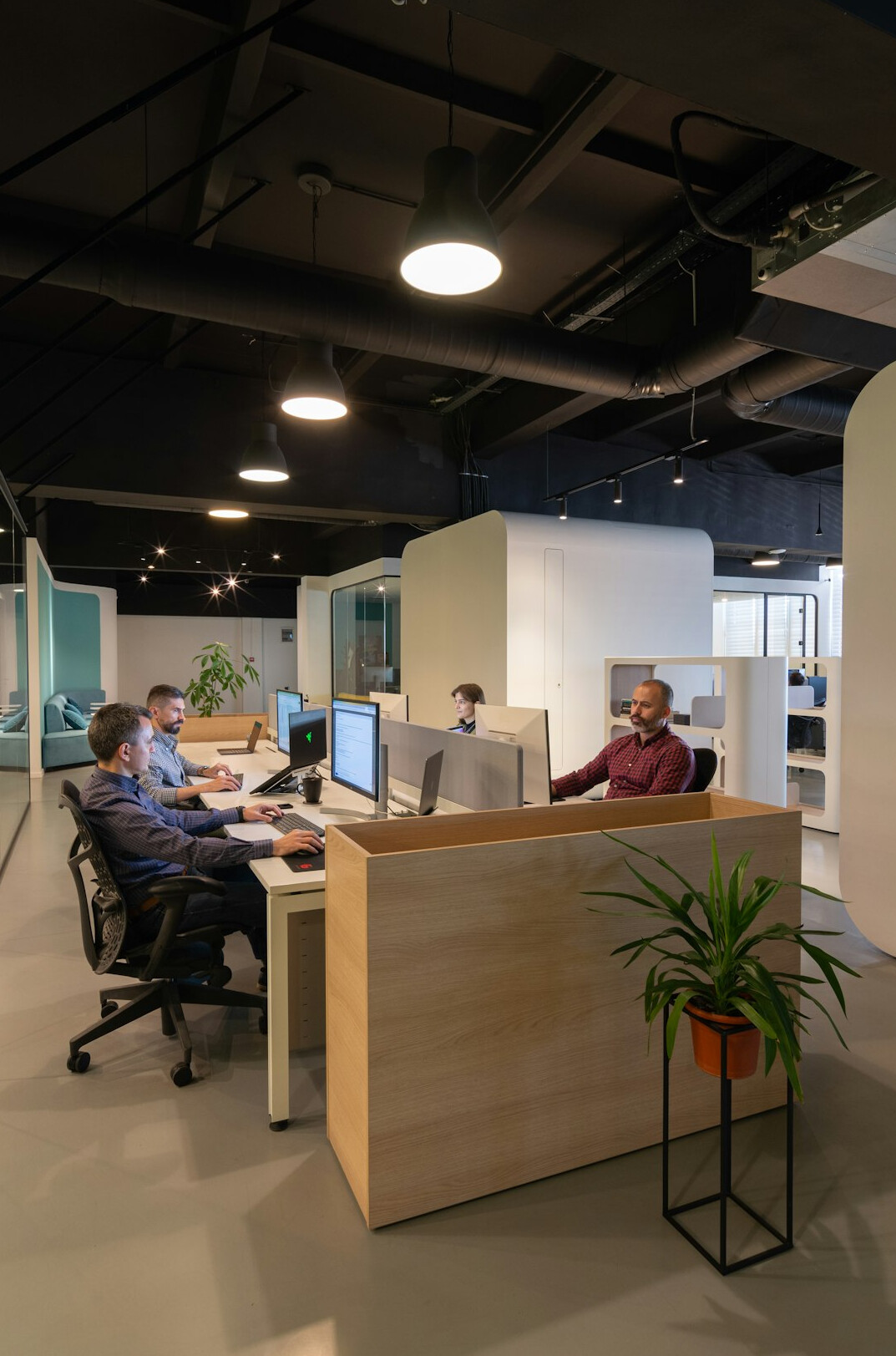 modern office with developers