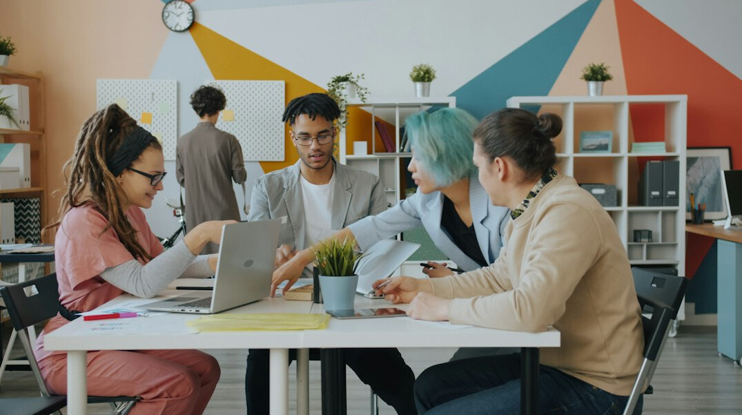 diverse business team brainstorming